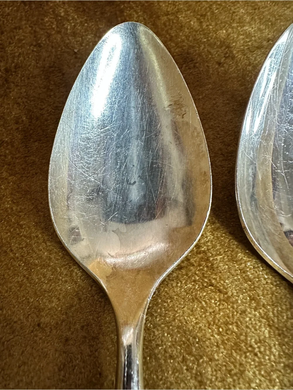 Vintage 60s Oneida Community Flight Serving Spoons Pair - Silver Plated